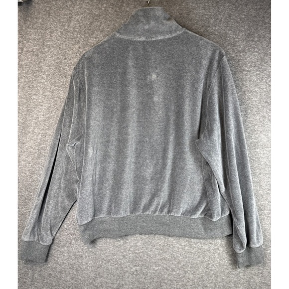 Polo Ralph Lauren Velour Quarter Zip Sweatshirt Pullover Gray Women Size XXL EUC - Picture 5 of 12